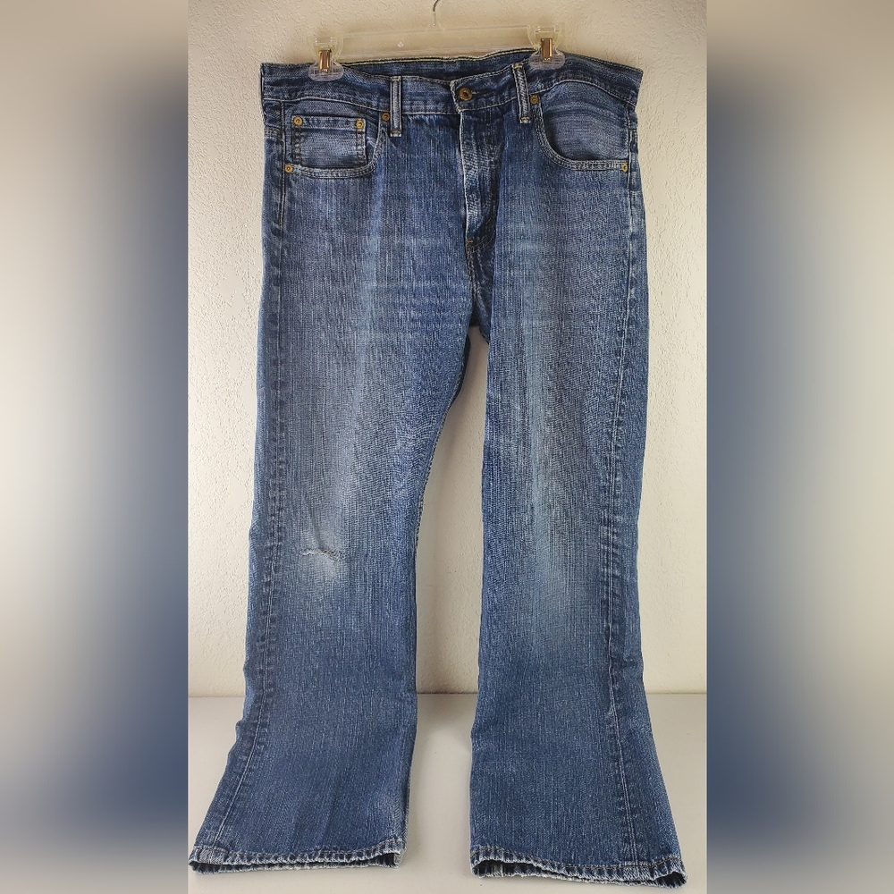 Levis 569 Mens 34x34 Straight Fit Medium Wash Blue Denim Jeans